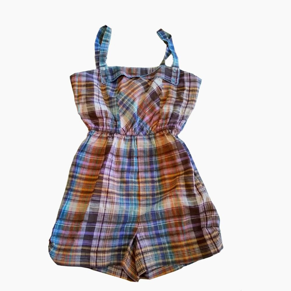 Deborah Sweeney Women's Plaid Romper BNWT Retail Price $240 Size 6